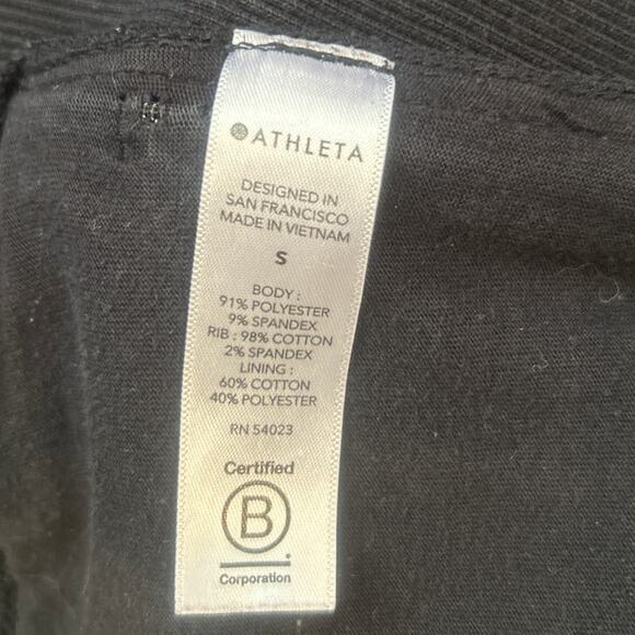 ATHLETA Cloud Fleece Full Zip Hi Neck Pockets Jacket Black S Comfort Athleisure - Picture 5 of 6